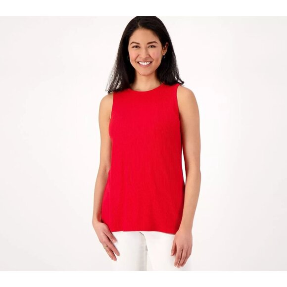 Peace Love World Tops - Peace Love World Unites Us Women Rib Tank Top sz S Love Red A596114